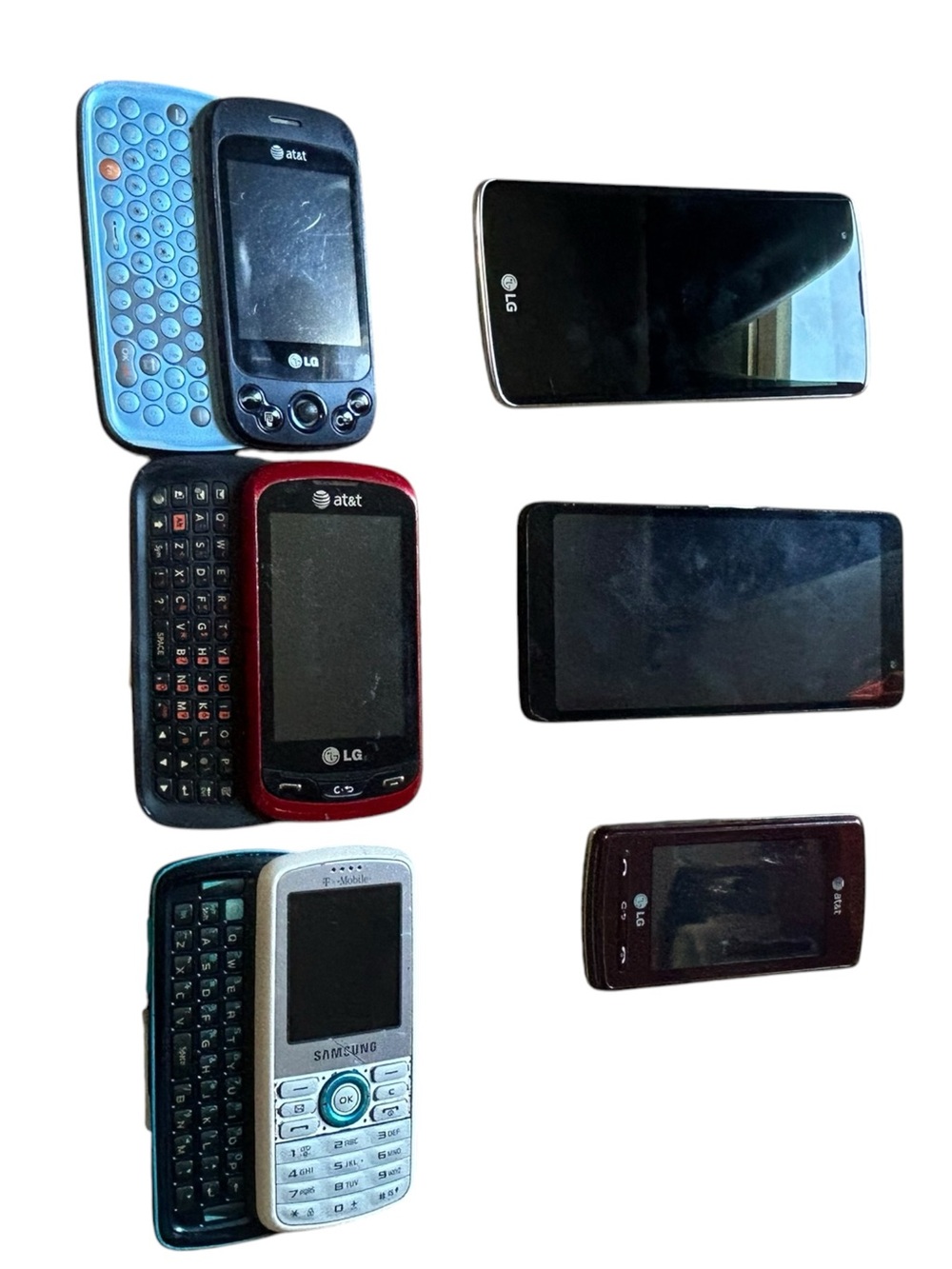 Lot of 6 LG Samsung TCL Cell Phones Parts/Repair AS-IS Untested - Picture 2 of 15